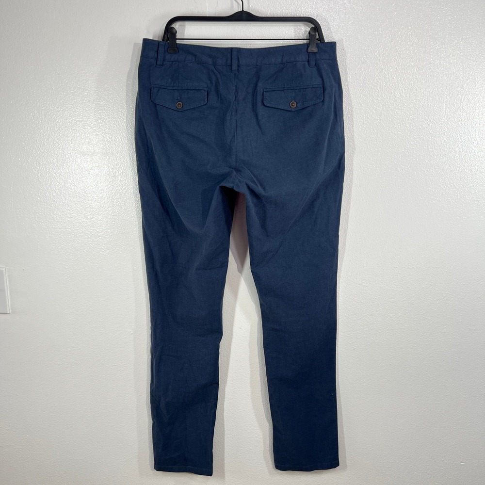 Bonobos Tailored Fit Chino Pants 34x34 Navy Blue Stretch Cotton Flat Front - Picture 3 of 9